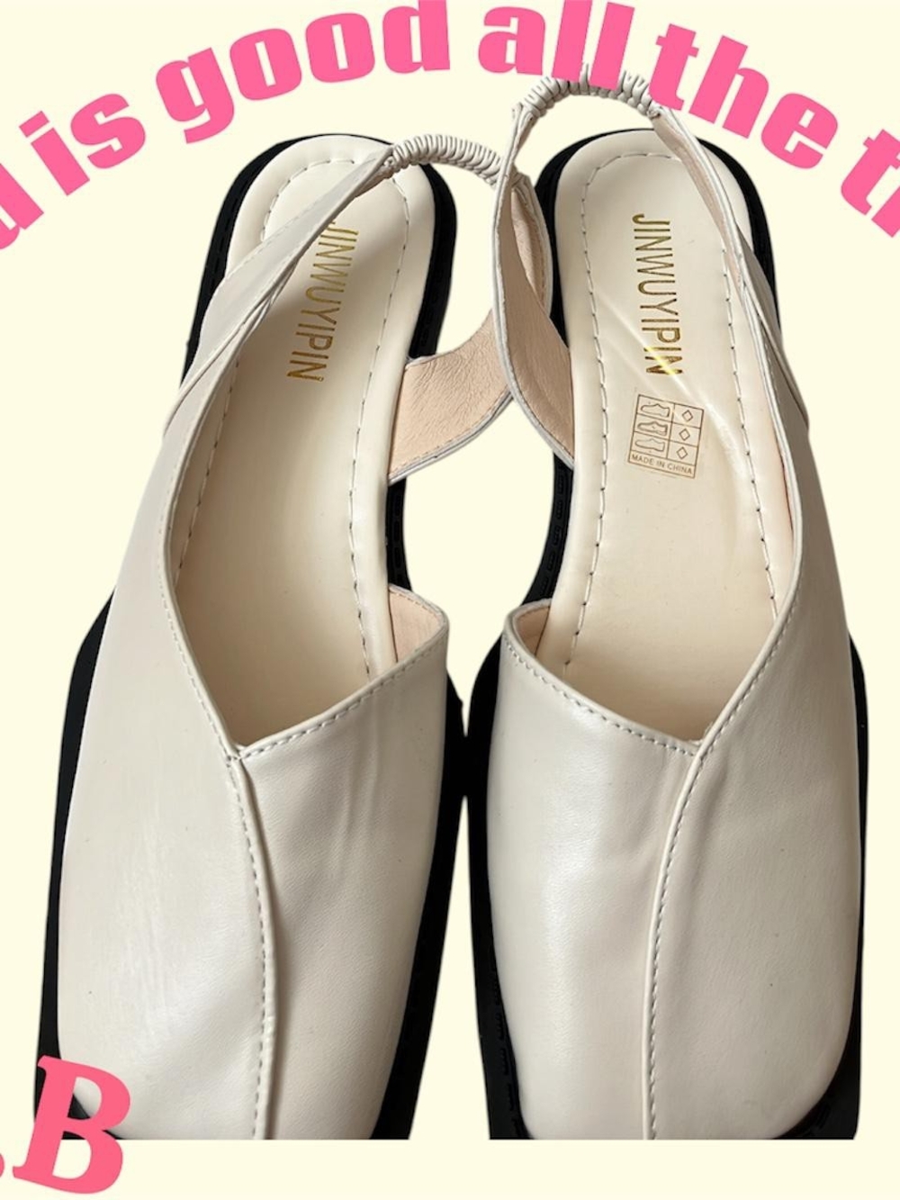 Women's Cream Slingback Flats